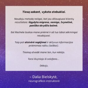 Sal Rachele kursai Gydymas laiko juostoje Atsiliepimai 2025