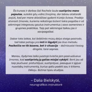 Sal Rachele kursai Gydymas laiko juostoje Atsiliepimai 2025